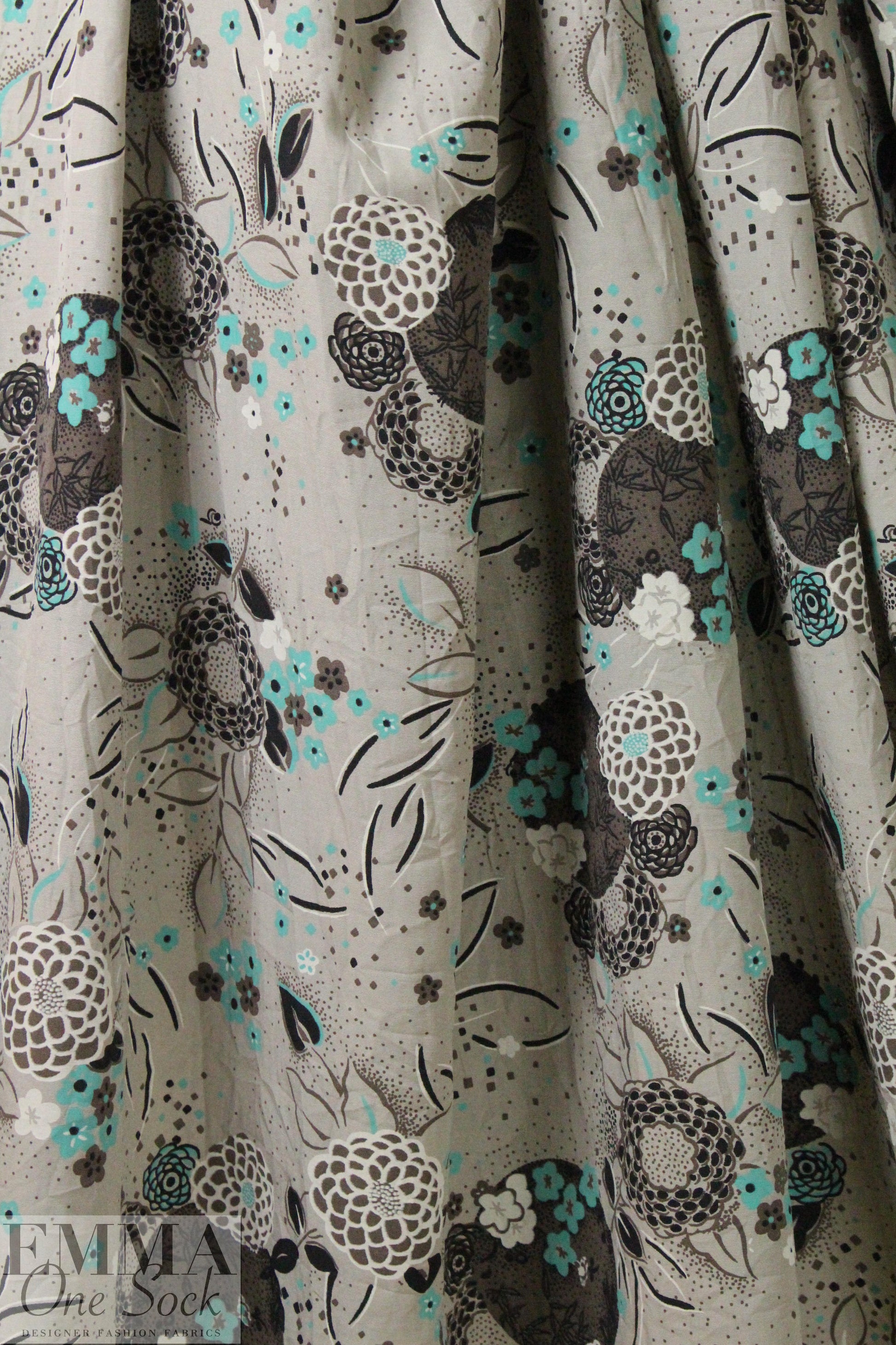 French flowery whimsy cotton crush woven