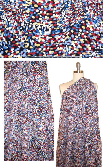 French digital dotty print textured poly woven .80 yds