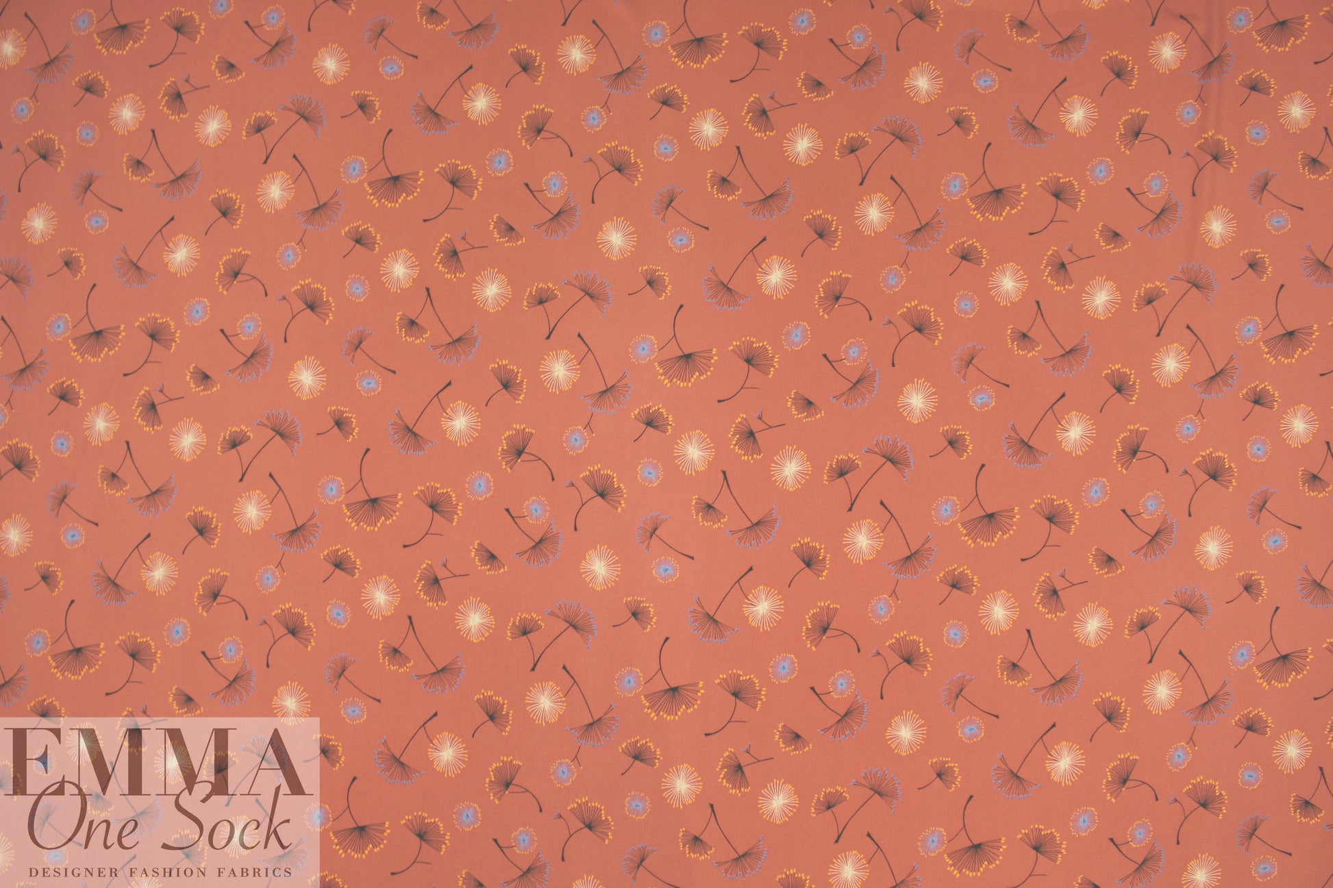 terracotta 'wild fennel' poly crepe woven 2.75 yds