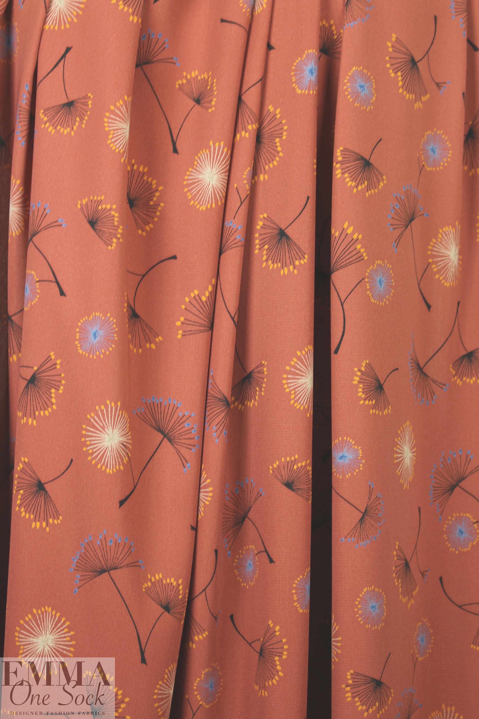 terracotta 'wild fennel' poly crepe woven .75 yds