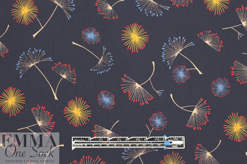 navy 'wild fennel' poly crepe woven 1.25 yds