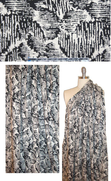 NY designer black/white hatchy yarn dye doubleknit