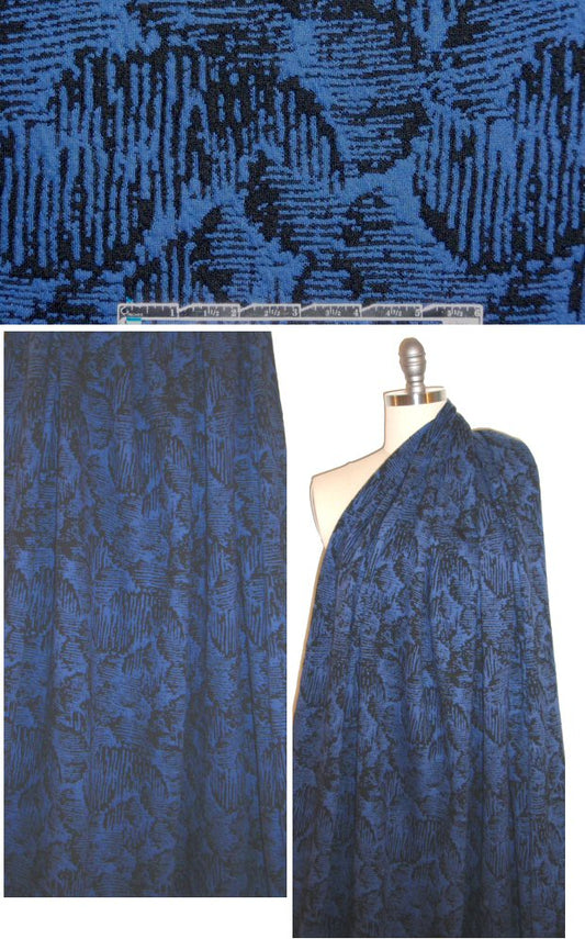 NY designer black/blue hatchy yarn dye doubleknit