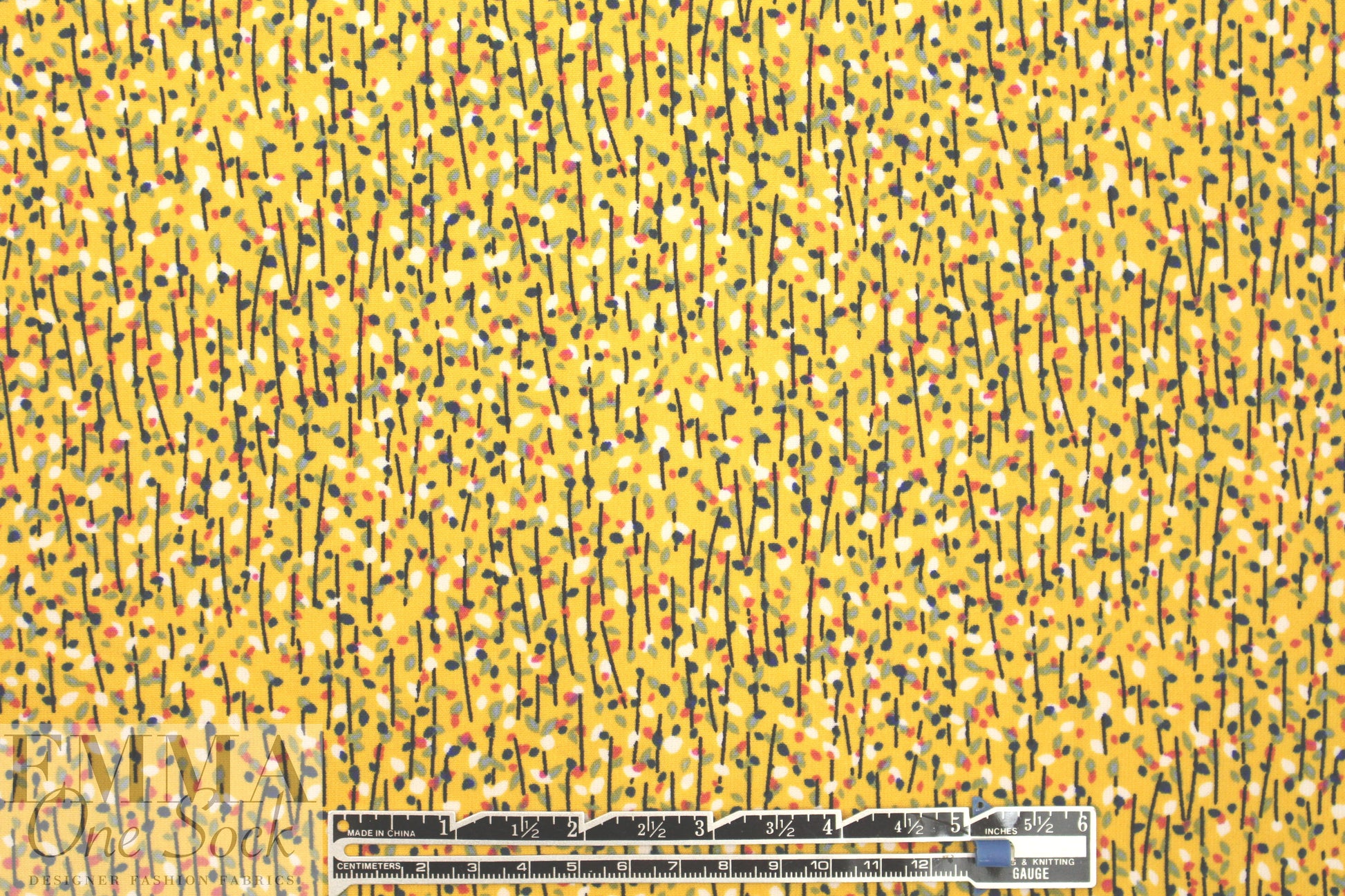 teeny flowers drapey lightweight woven - yellow 2.125 yds