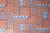 Istanbul patchwork drapey woven - red/sky 2.25 yds
