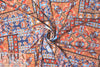 Istanbul patchwork drapey woven - red/sky 1.875 yd