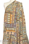 Istanbul patchwork drapey woven - olive/sunshine 2 yd