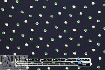 dark navy/green shadow dot poly crepe woven