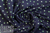 dark navy/green shadow dot poly crepe woven