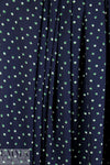 dark navy/green shadow dot poly crepe woven