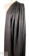 enchanted antique black on black floral metallic brocade 1.75 yd