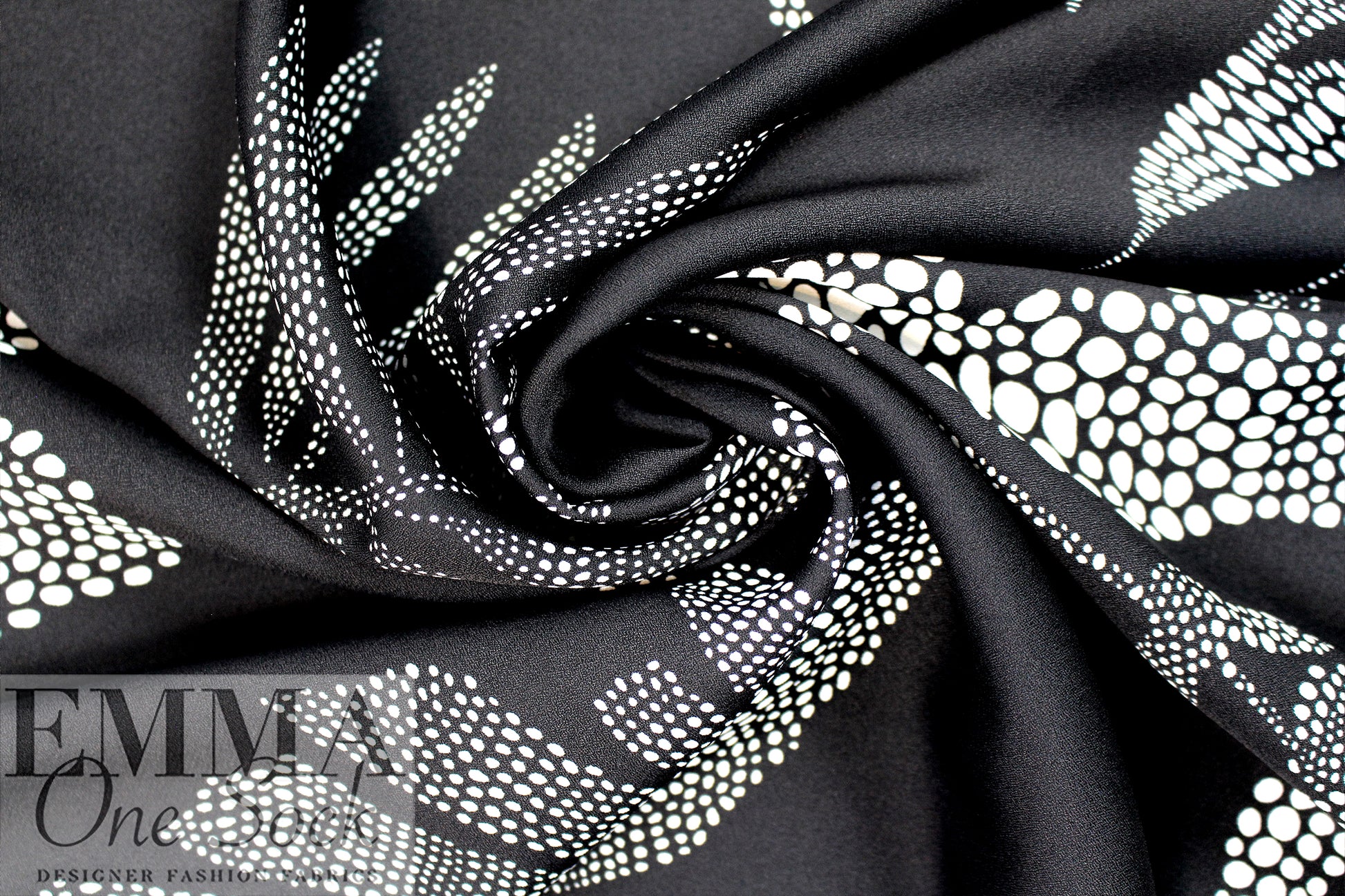 'bespeckled foliage' Oeko-tex poly crepe woven 2.125 yd
