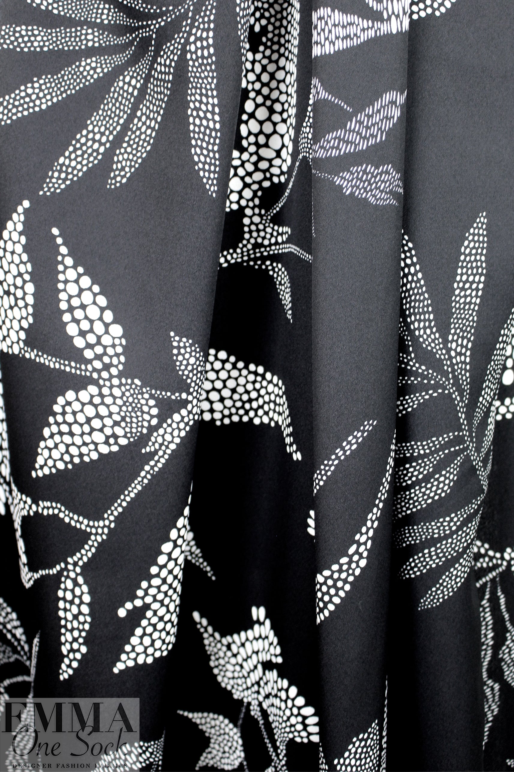 'bespeckled foliage' Oeko-tex poly crepe woven 1.25 yds