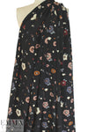 NY designer flower shower on black polysilk  .625 yds
