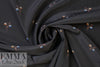 NY designer woodland floral on black polysilk  1.625 yd
