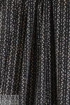 NY designer petal stripes on black polysilk  2 yd