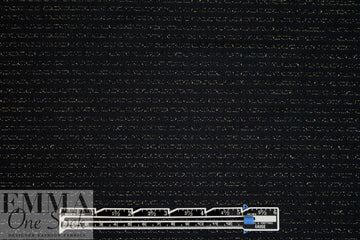 NY designer chain link black/gold metallic jacquard knit