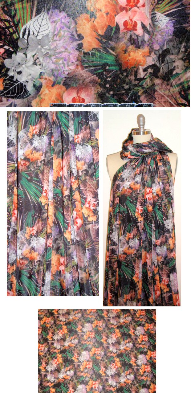 Italian tropical montage poly matte jersey 1.375 yd