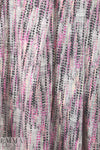 Italian phlox/peach dotty graphic poly knit 1.375 yd