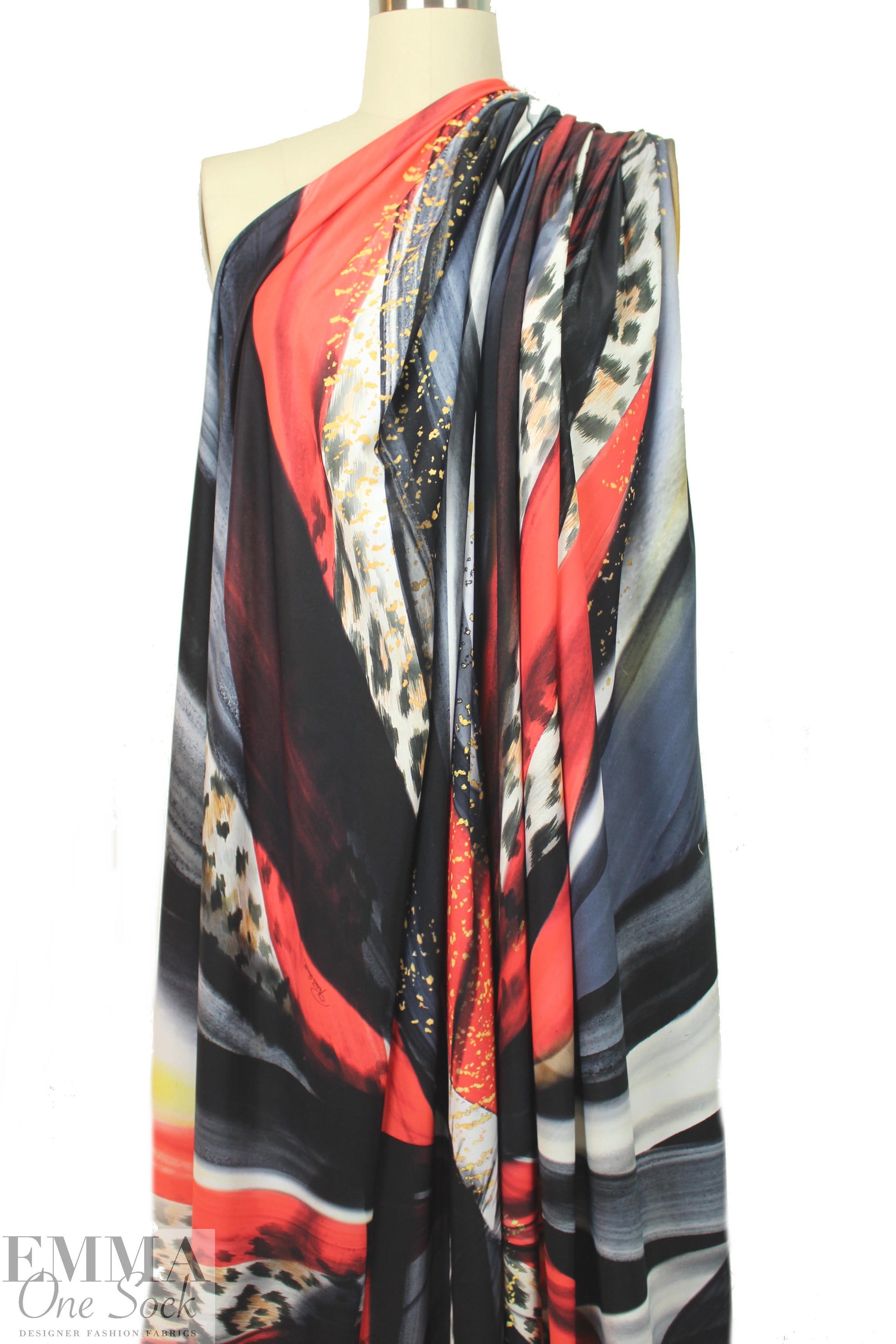 Cava11i signature digital abstract poly/lycra panel knit