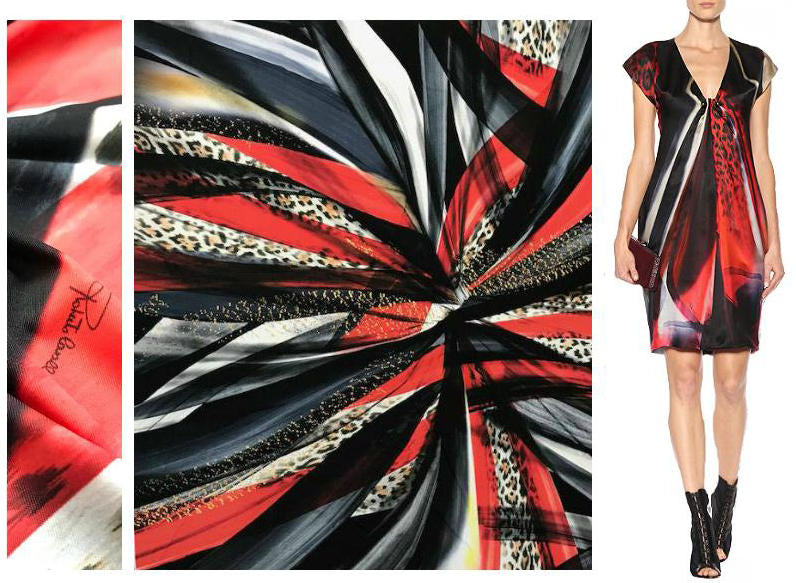 Cava11i signature digital abstract poly/lycra panel knit