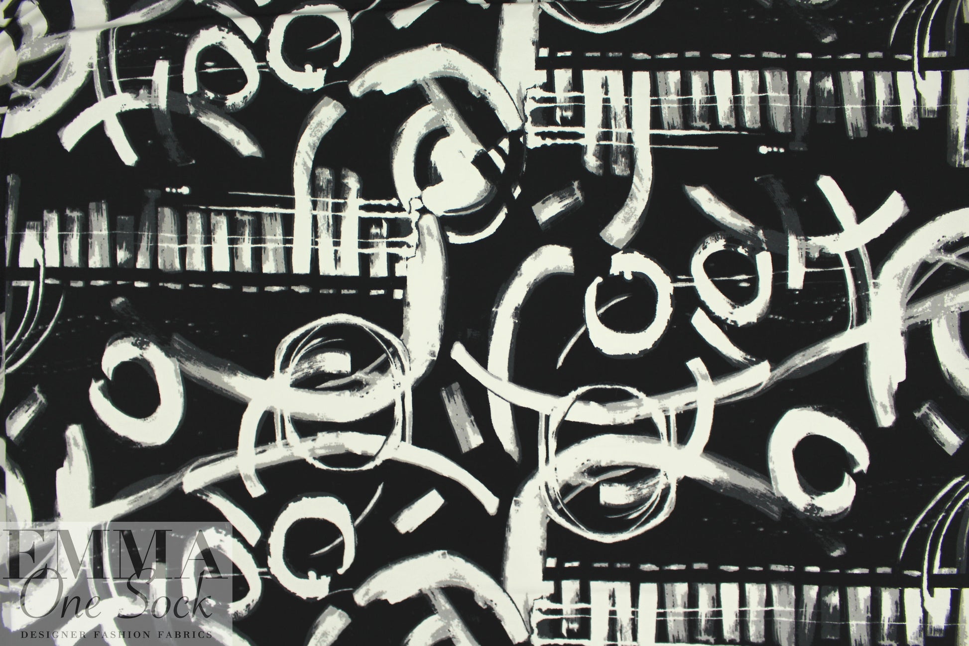 'graffiti-esque' abstract poly/lycra knit 1.75 yds