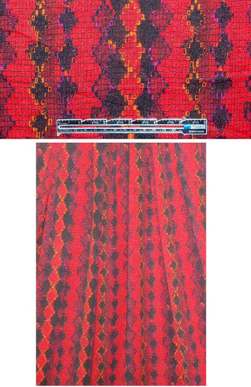 stylized reptile graphic poly/lycra knit - rouge 2 yd