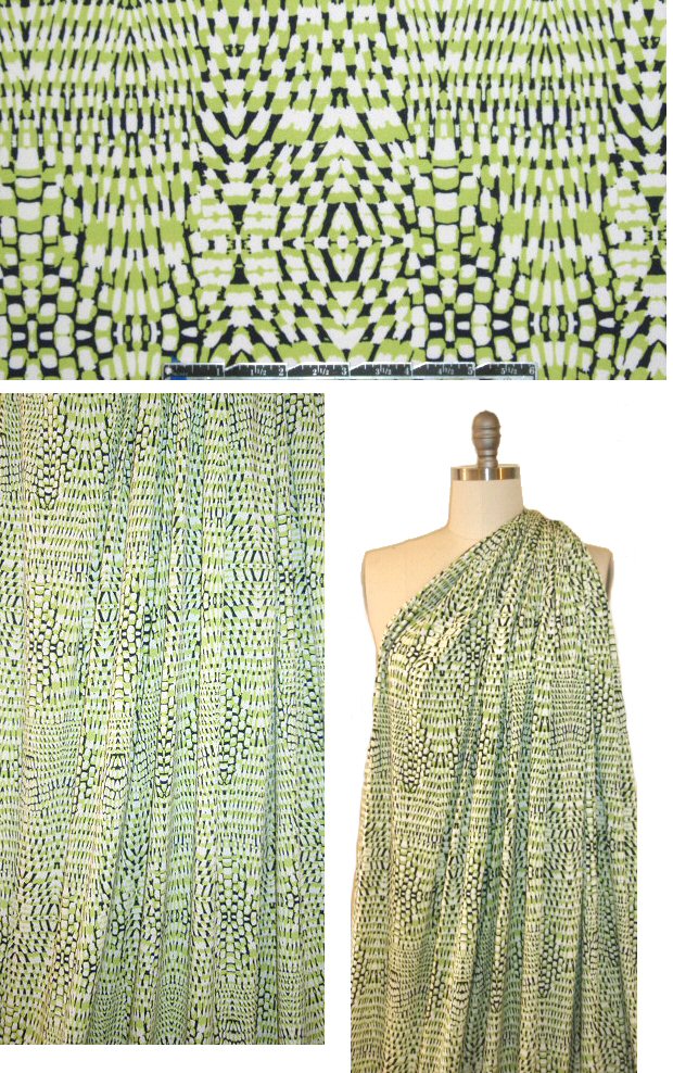 NY designer lime/black/white graphic poly/lycra knit