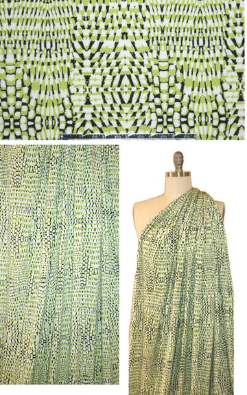 NY designer lime/black/white graphic poly/lycra knit