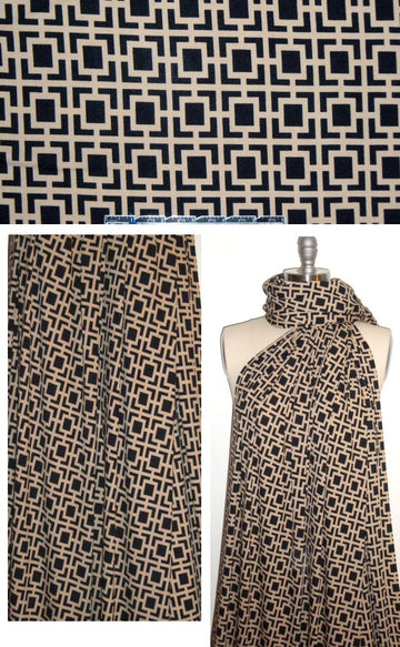 Me1issa Masse black/camel graphic poly/lycra knit 1.66 yd