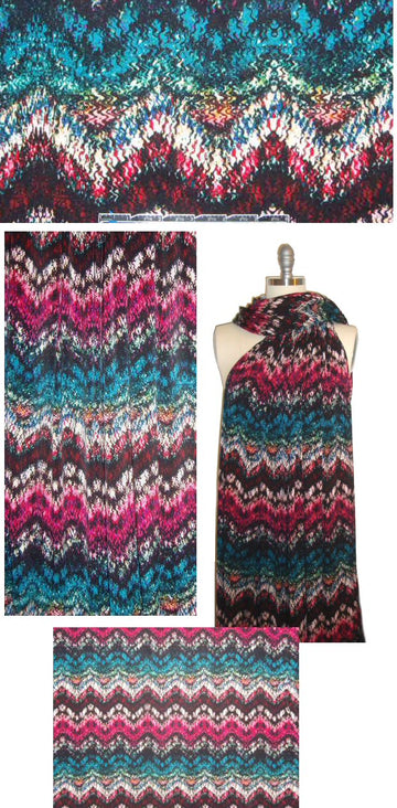 Me1issa Masse fuzzy chevron design poly/lycra knit