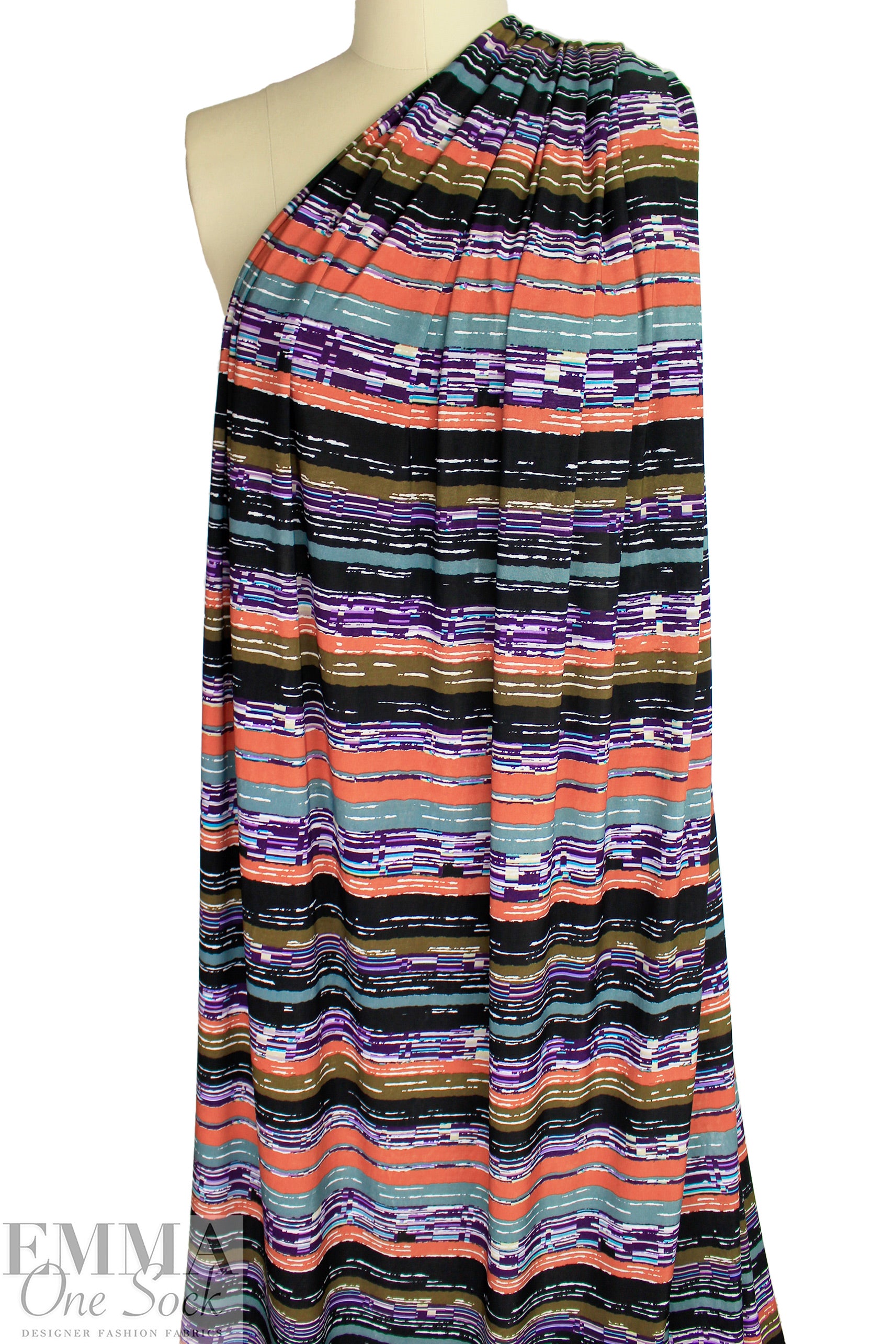 CA designer 'west coast stripes' lightweight drapey knit 2.25 yd