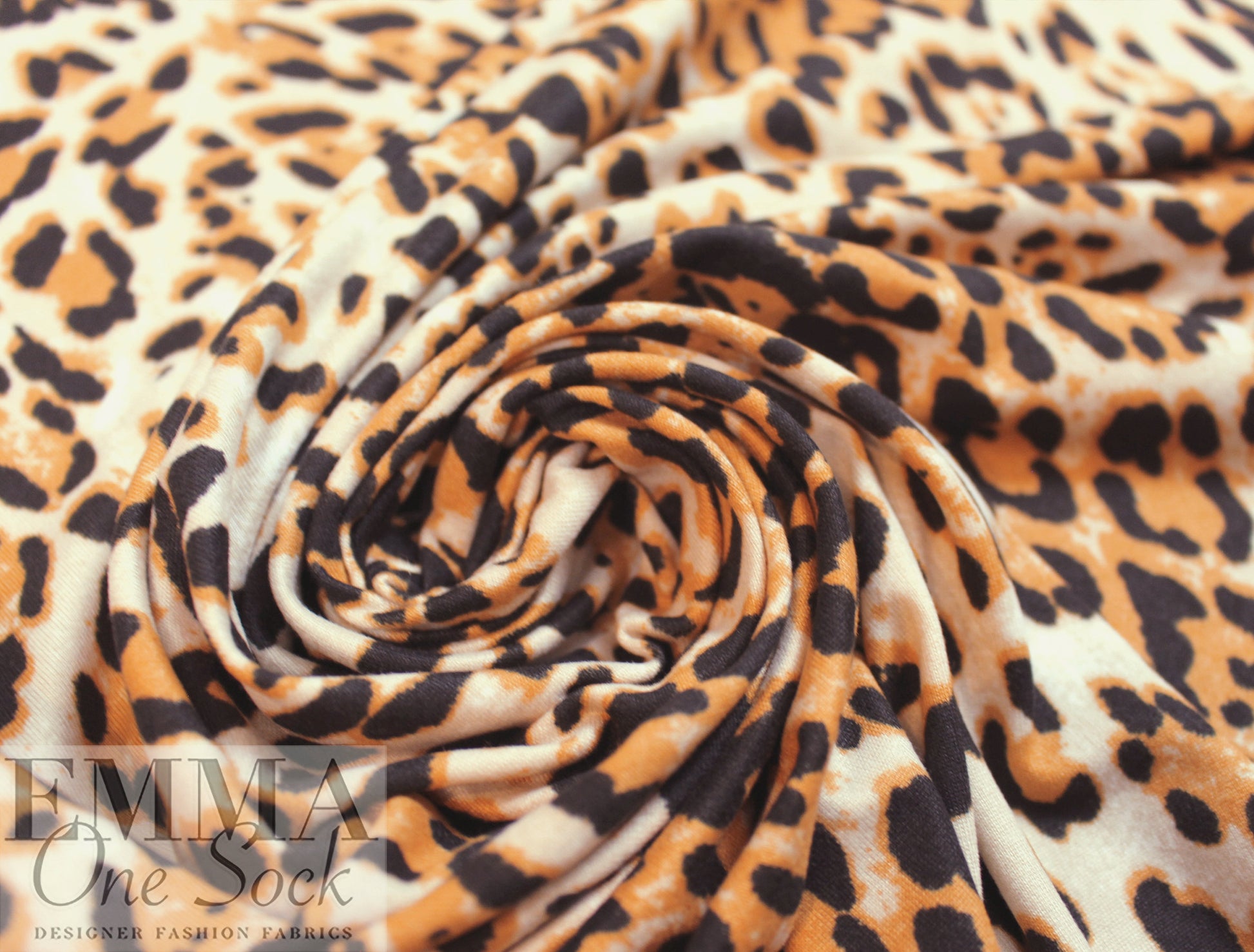 NY designer stylized leopard poly/spandex knit .875 yds