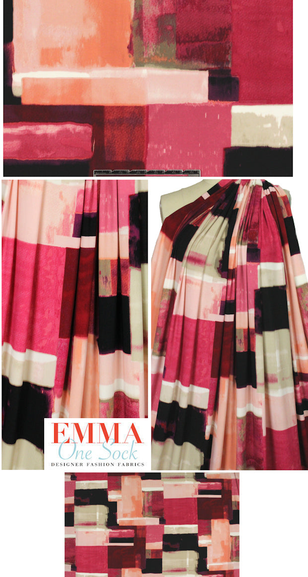 NY designer abstract shapes ITY knit