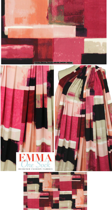 NY designer abstract shapes ITY knit