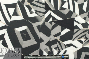Italian prism graphic polyester interlock - black/gray 1.875 yd