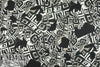Italian prism graphic polyester interlock - black/gray 2 yds