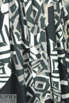 Italian prism graphic polyester interlock - black/gray 1.875 yd
