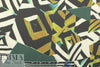 Italian prism graphic polyester interlock - hunter/teal