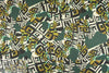 Italian prism graphic polyester interlock - hunter/teal