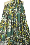 Italian prism graphic polyester interlock - hunter/teal 1.66 yd