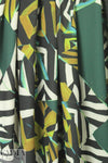 Italian prism graphic polyester interlock - hunter/teal 1.875 yds