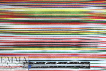 Italian silk/poly yarn-dye multicolor striped organza