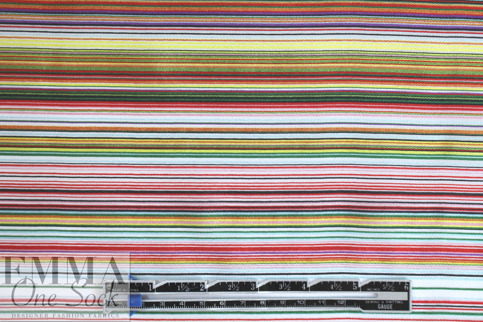 Italian silk/poly yarn-dye multicolor striped organza .625 yds