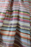 Italian silk/poly yarn-dye multicolor striped organza 1.75 yds
