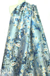 NY designer 'poly-silk' organza - painted blossoms