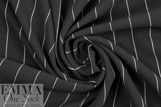 NY designer double crepe stretch woven - black/white