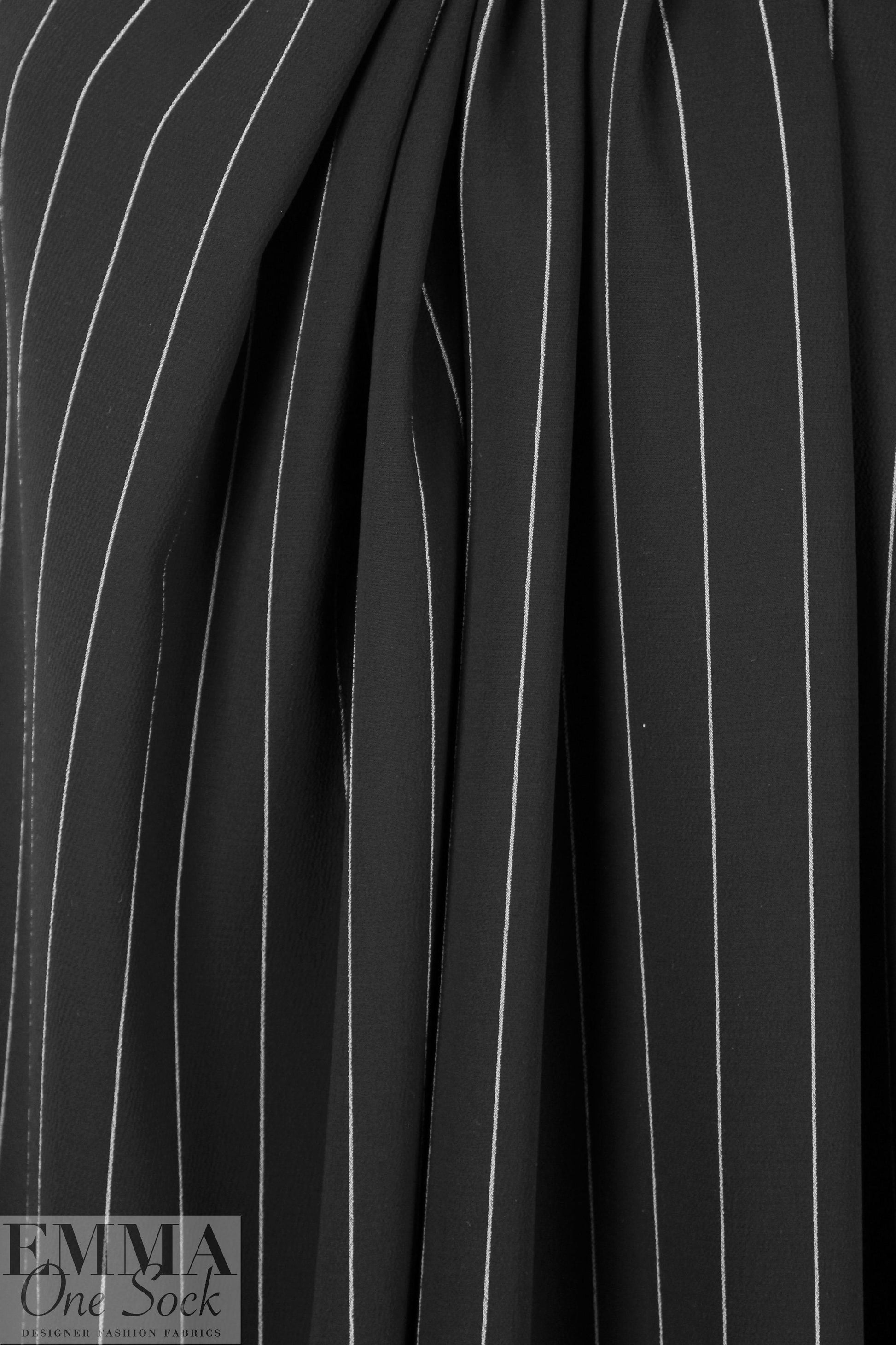 NY designer double crepe stretch woven - black/white