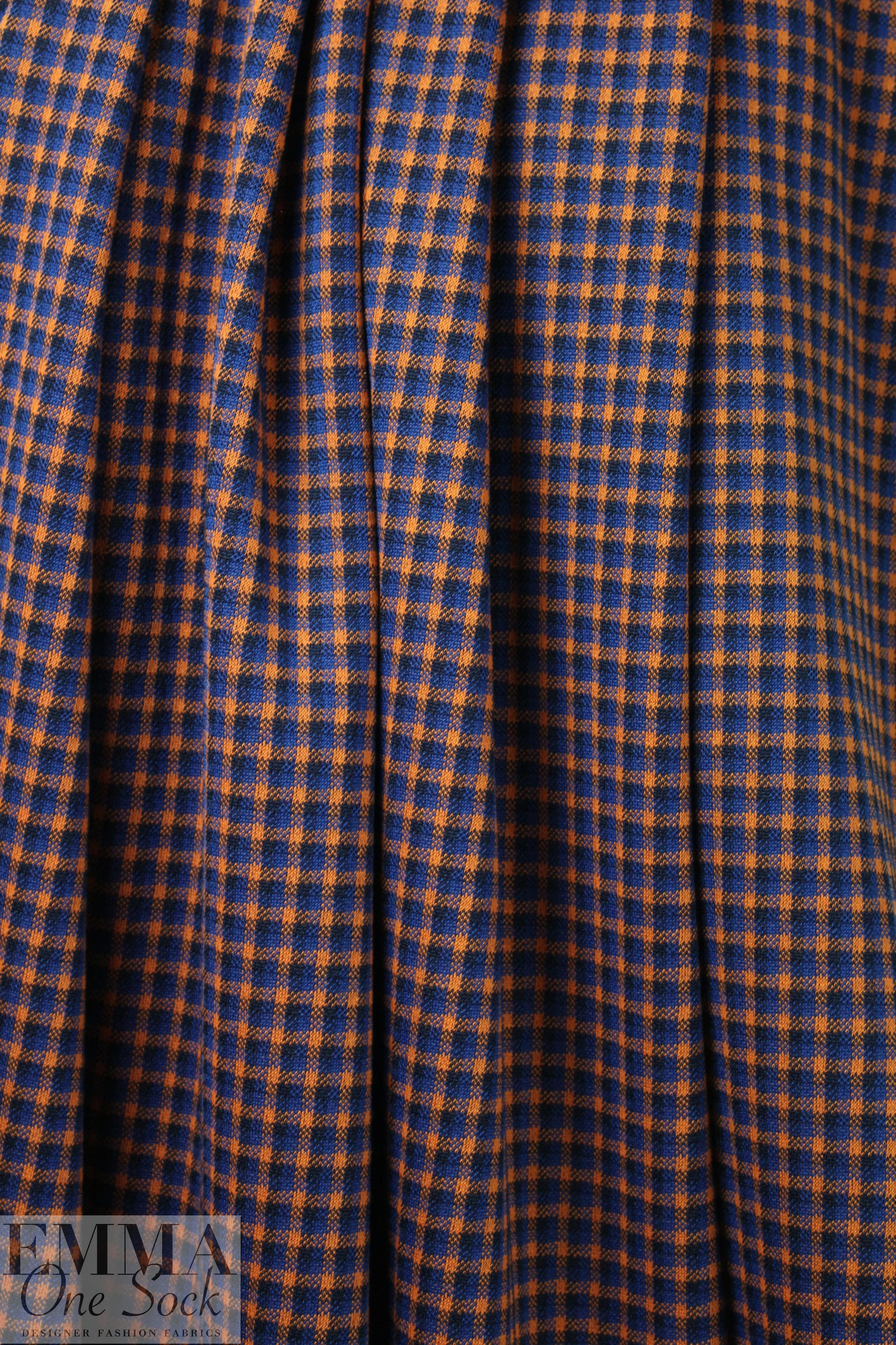 Rag and B0ne yarn dyed plaid doubleknit - navy/orange