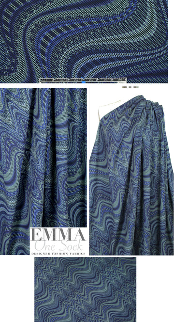 NY designer scribble abstract digital polysilk woven